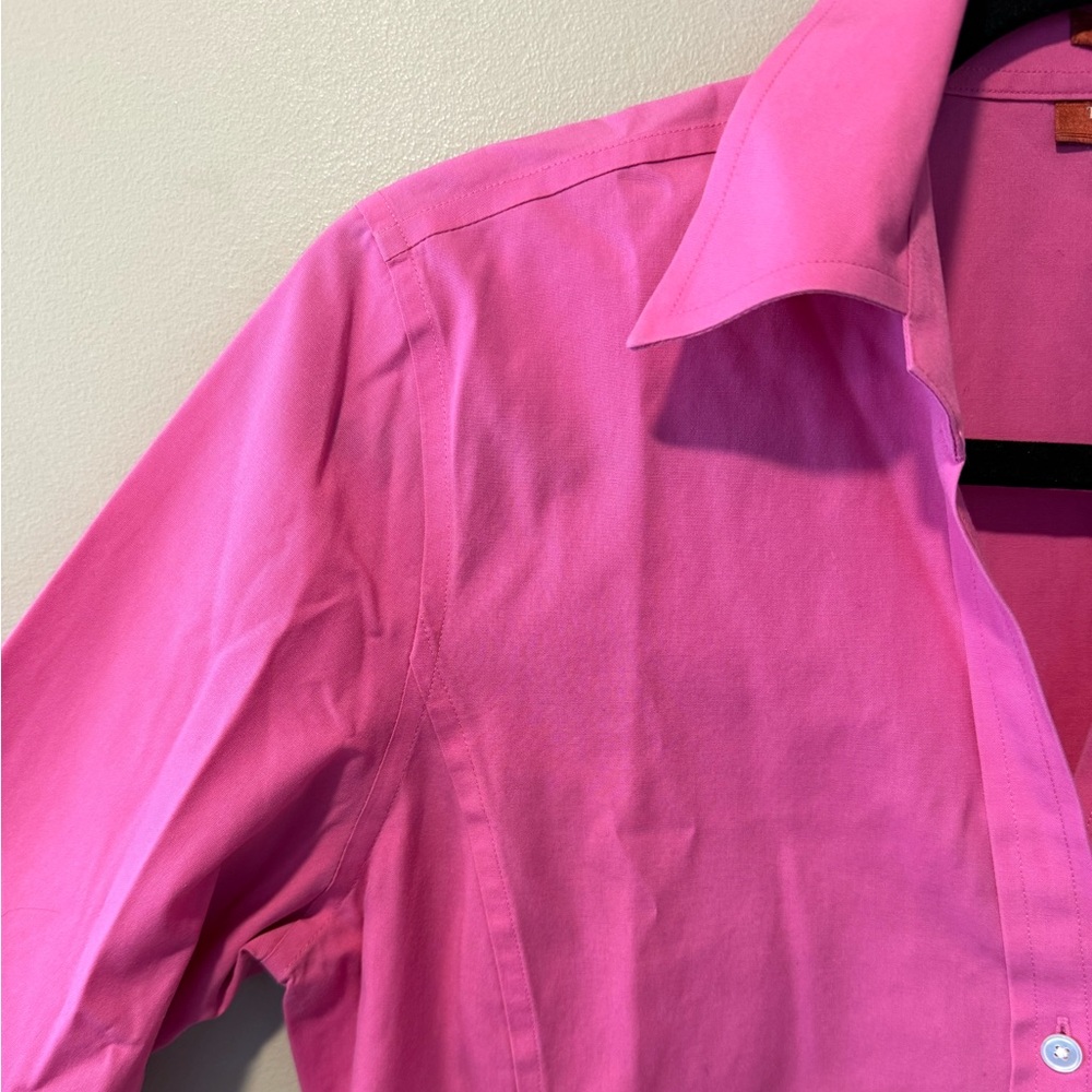 Talbots Wrinkle Resistant Pink Cotton Shirt - Picture 6 of 16